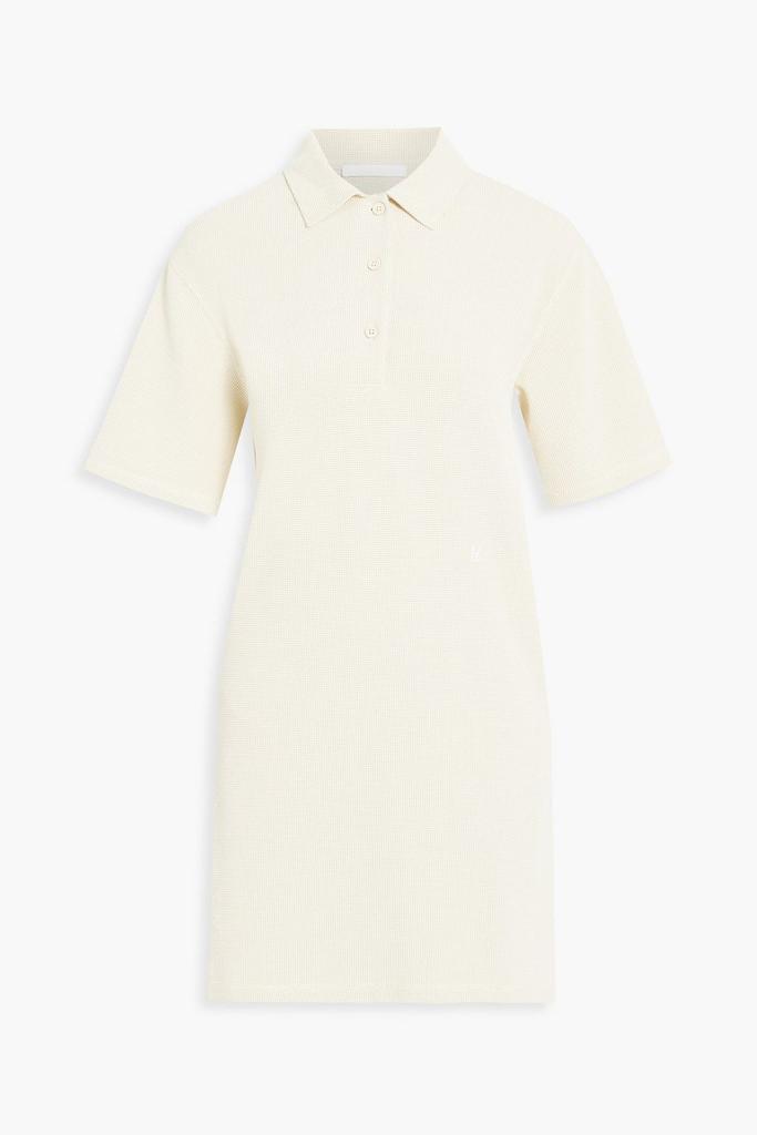 Waffle-knit cotton-blend mini shirt dress商品第1张图片规格展示