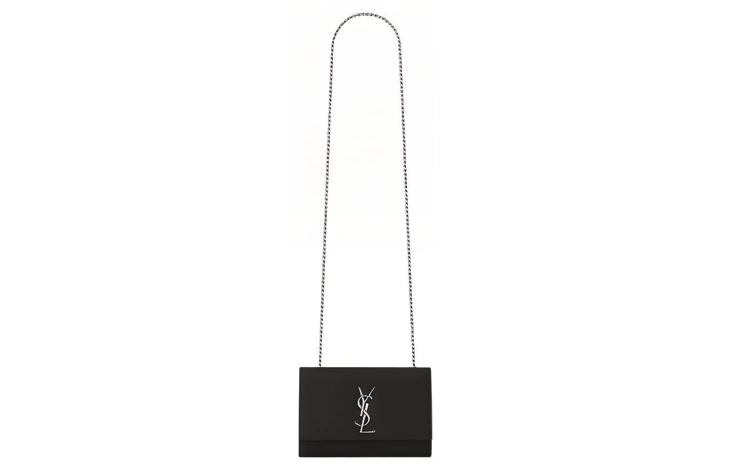 商品[国内直发] Yves Saint Laurent|圣罗兰 YSL KATE 银标Logo 粒面压印牛皮 链条包单肩斜挎包 小号 女款 黑色 经典推荐,价格¥13662,第1张图片