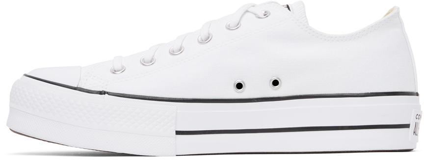 White Leather Chuck Taylor All Star Lift Low Sneakers商品第3张图片规格展示