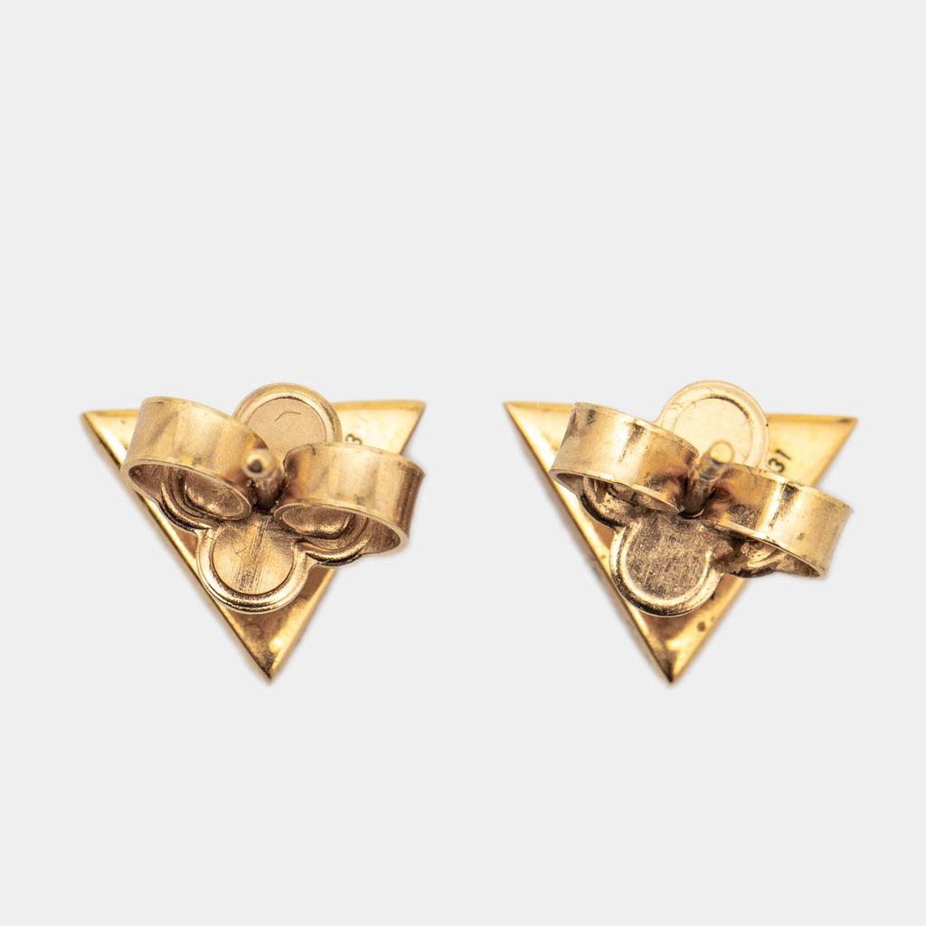Louis Vuitton Essential V Gold Tone Stud Earrings商品第3张图片规格展示