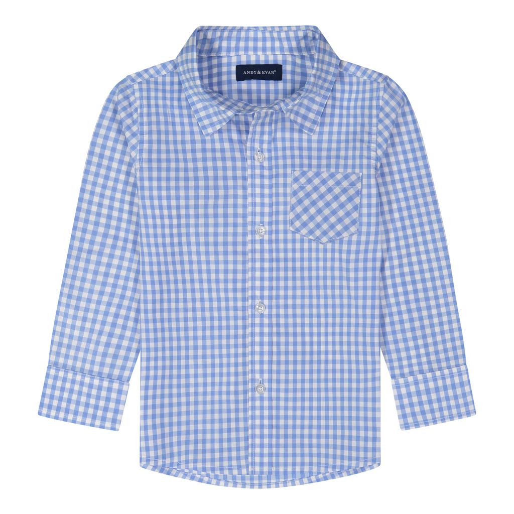 Boys Gingham Button Down Shirt商品第1张图片规格展示