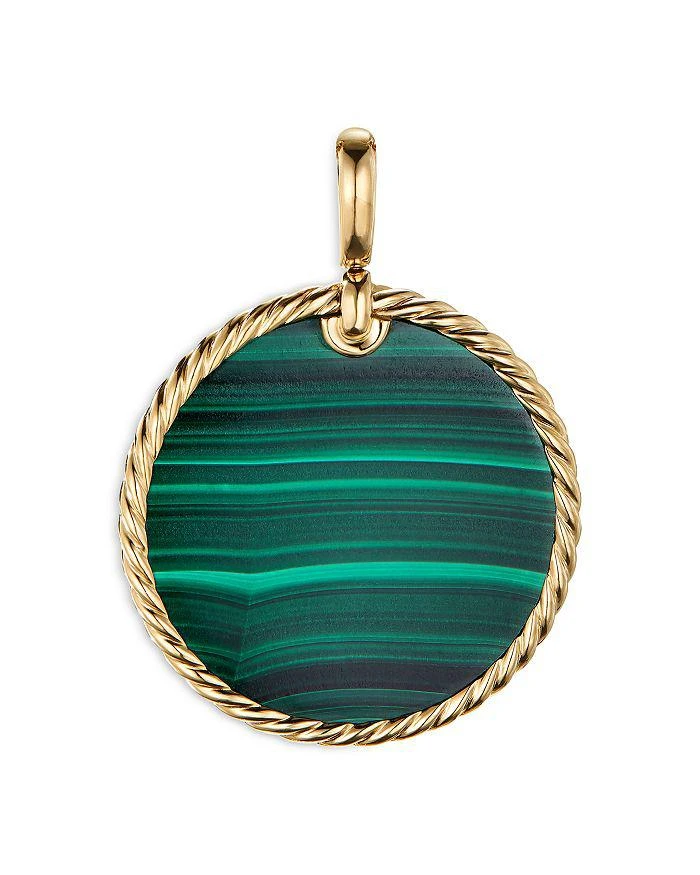 商品David Yurman|18K Yellow Gold DY Elements® Disc Pendant with Malachite,价格¥22795,第1张图片详细描述