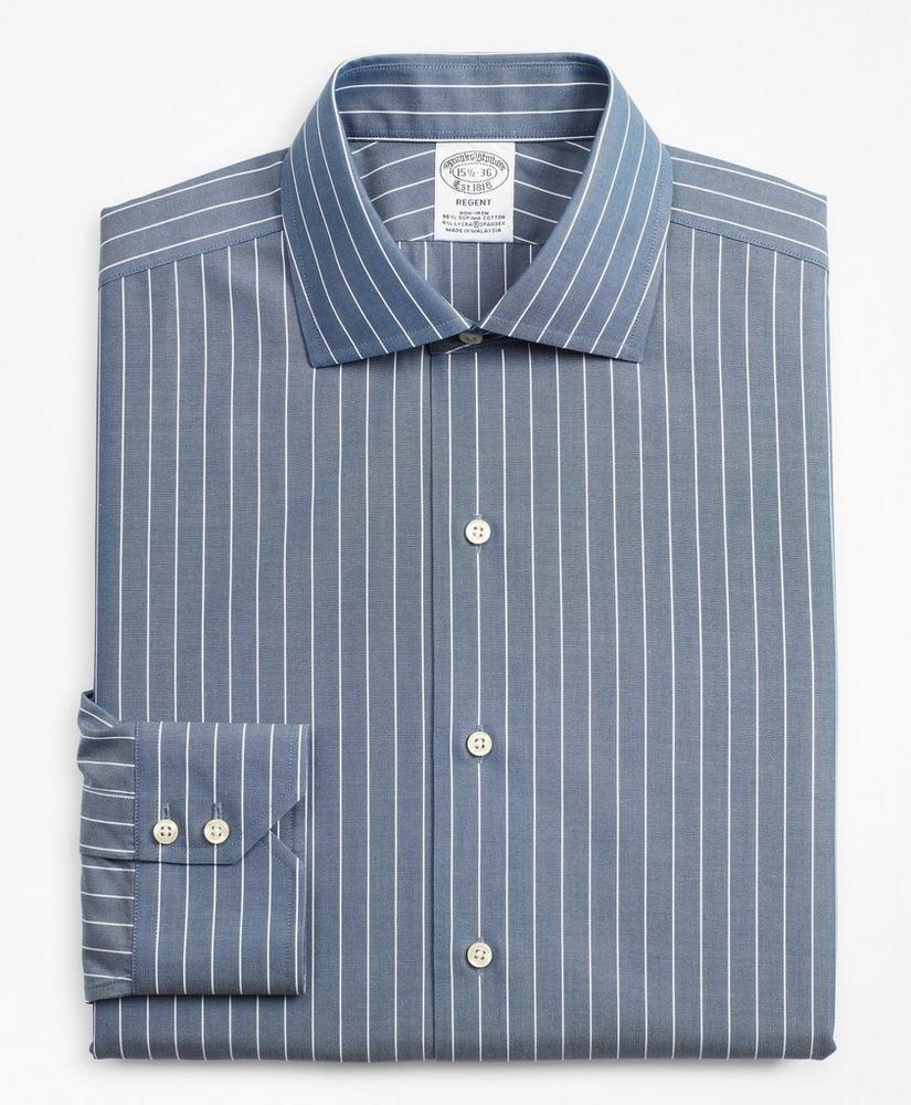 商品Brooks Brothers|Stretch Regent Regular-Fit Dress Shirt, Non-Iron Pinstripe,价格¥368,第6张图片详细描述