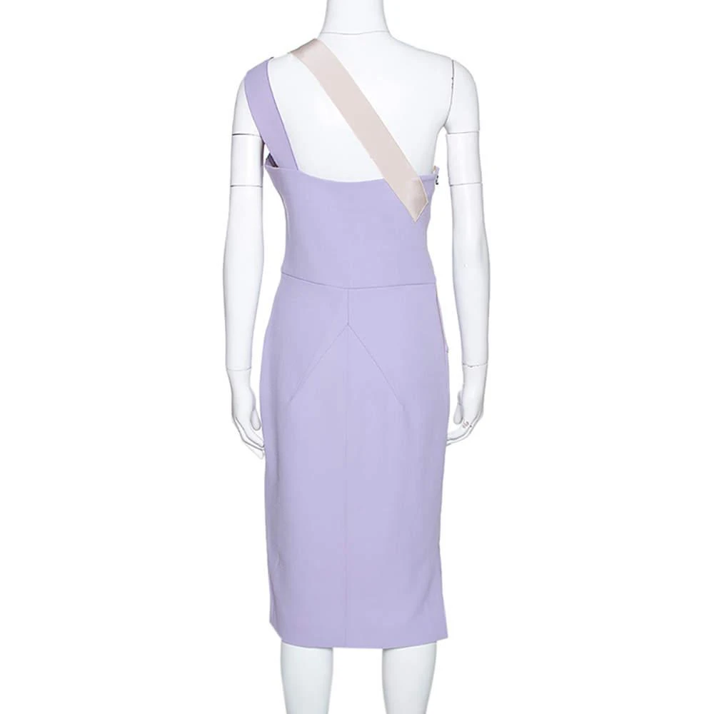 商品[二手商品] ROLAND MOURET|Roland Mouret Lavender Wool Crepe One Shoulder Aglais Dress L,价格¥2147,第3张图片详细描述