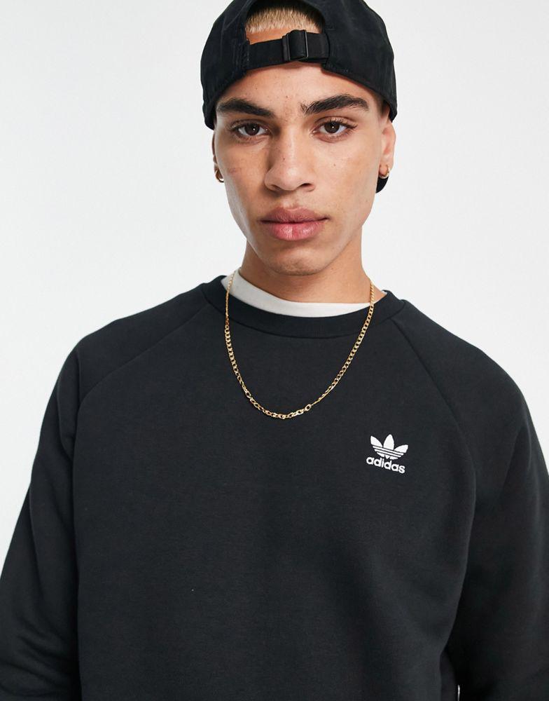 adidas Originals essentials sweatshirt with small logo in black商品第3张图片规格展示