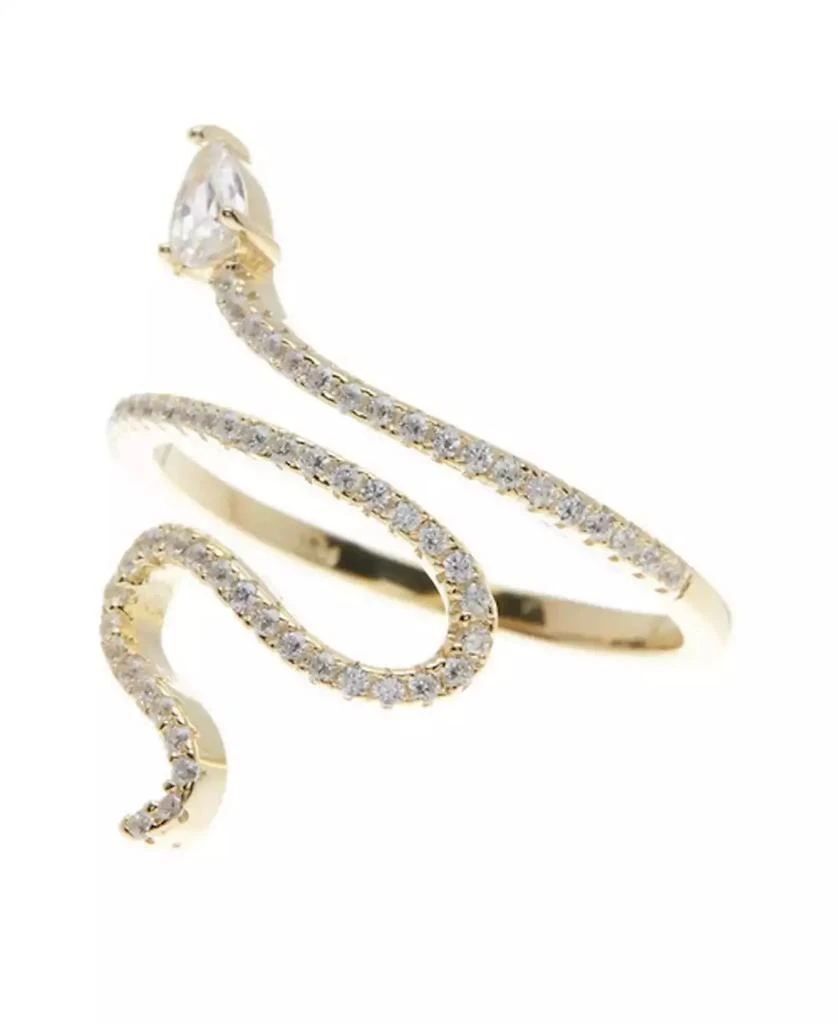 商品ADORNIA|14K Gold Plated Crystal Snake Ring,价格¥187,第1张图片