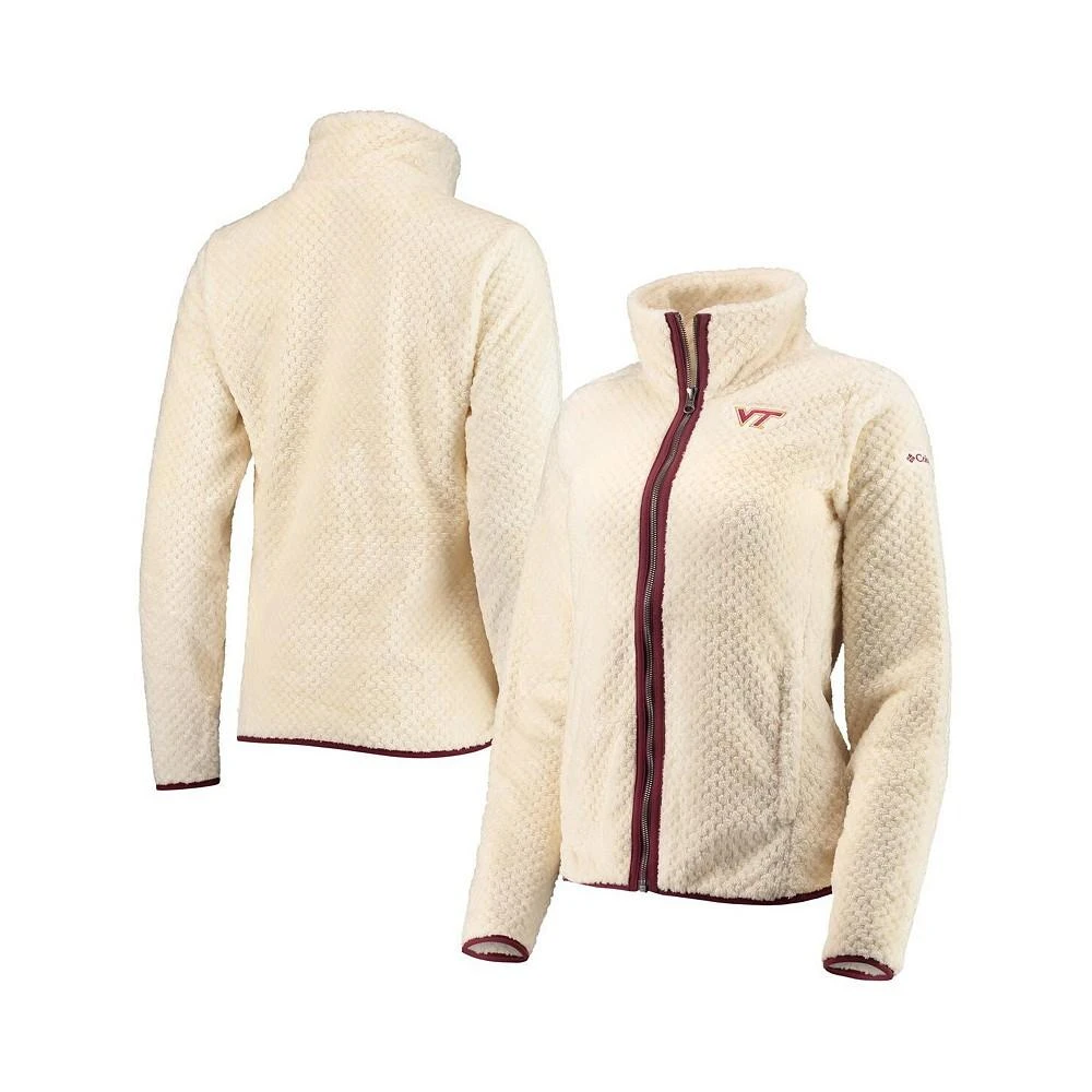 商品Columbia|Women's Cream Virginia Tech Hokies Fireside II Sherpa Full-Zip Jacket,价格¥546,第1张图片