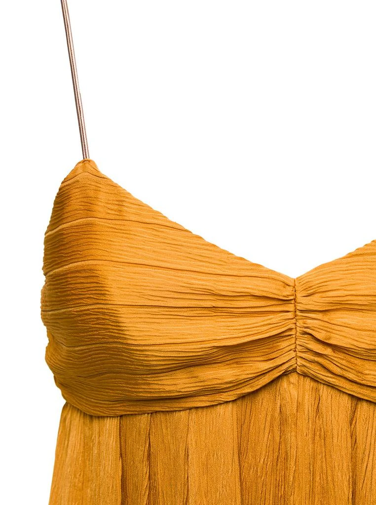 商品FORTE_FORTE|Forte_Forte Long Orange Empire-line Dress In Viscose And Silk Blend Woman,价格¥3234,第3张图片详细描述