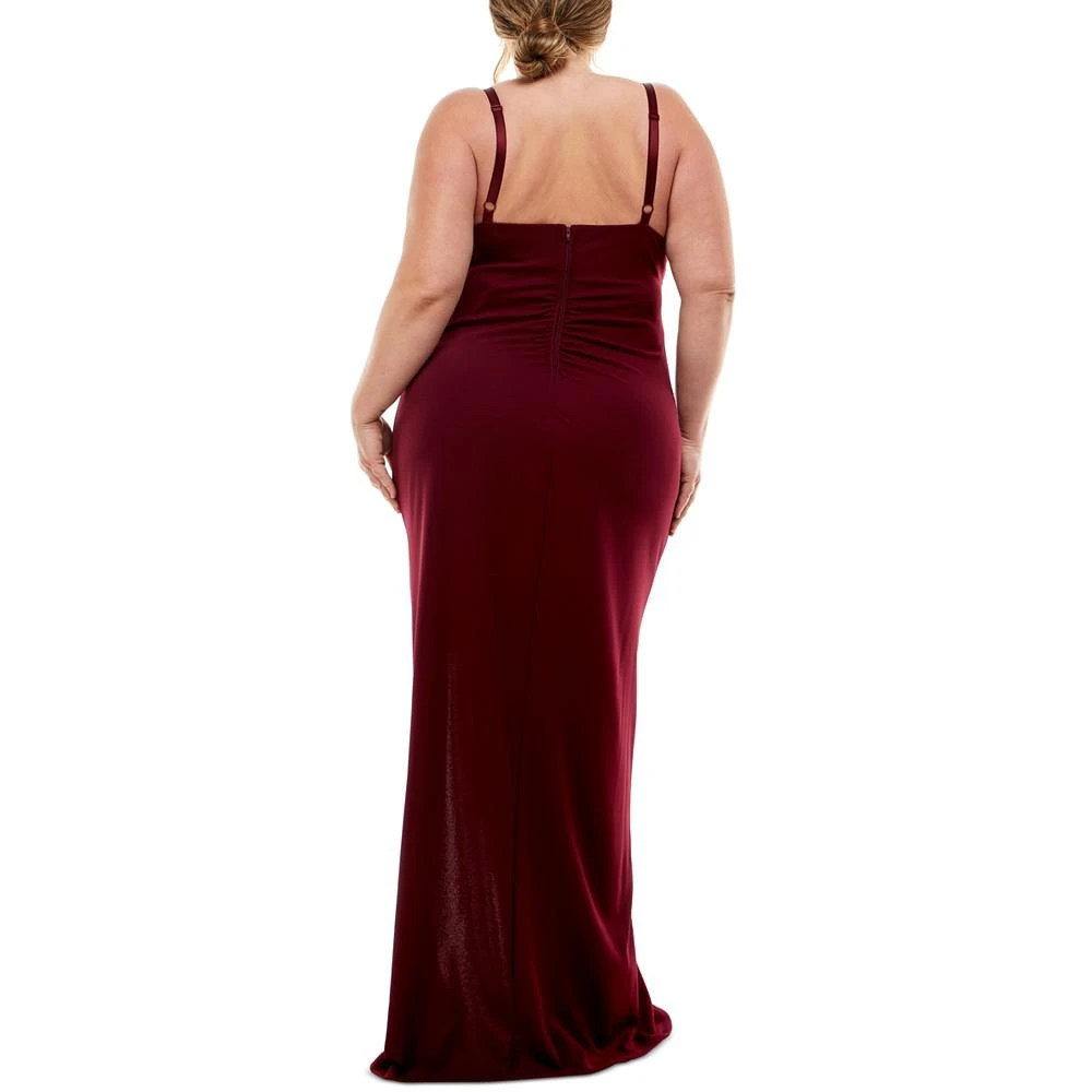 商品Emerald Sundae|Trendy Plus Size Cowlneck Side-Ruched Maxi Dress, Created for Macy's,价格¥580,第2张图片详细描述