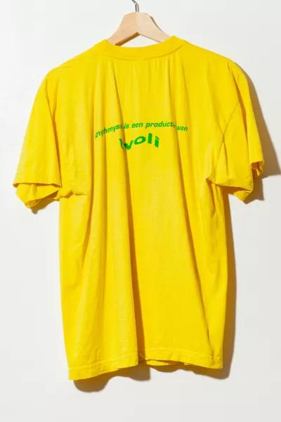 Vintage 1990s Rhythmysta Electronic Music Festival Graphic Yellow T-Shirt商品第2张图片规格展示