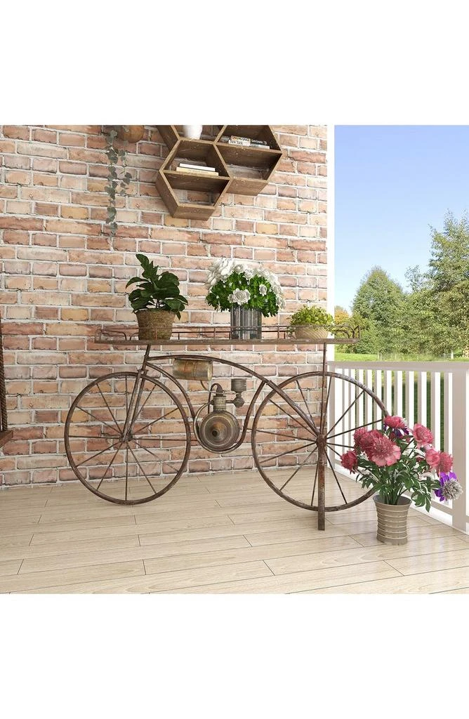 Brown Metal Indoor & Outdoor Bike Plant Stand 商品