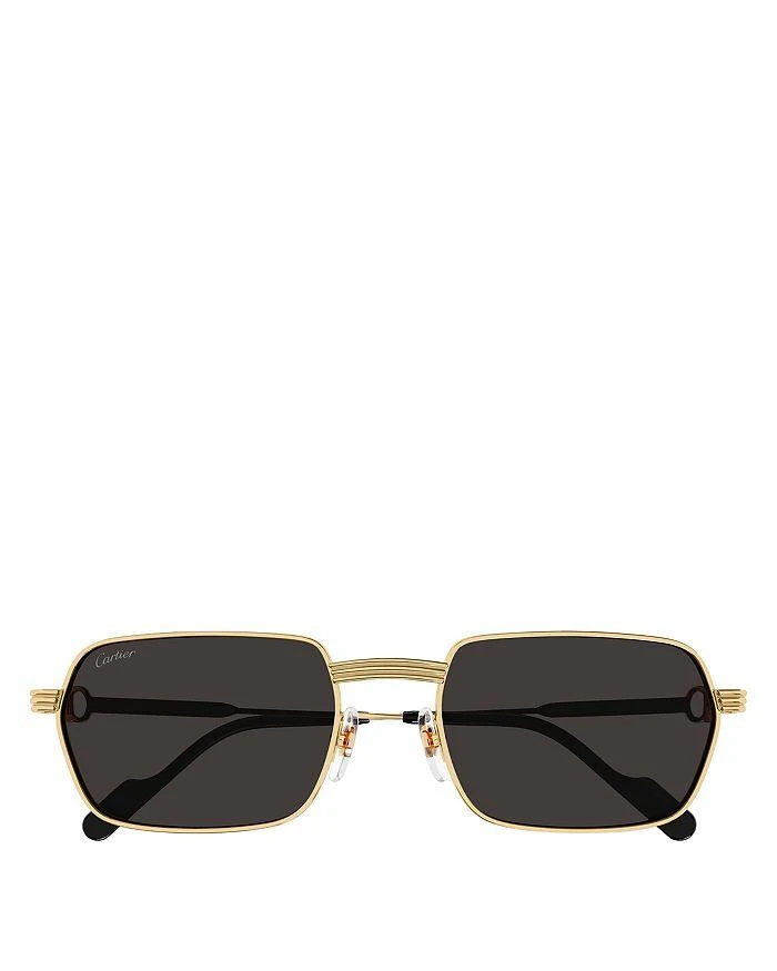 商品Cartier|Premiere De Cartier 24 Carat Gold Plated Rectangular Sunglasses, 56mm,价格¥9690,第2张图片详细描述