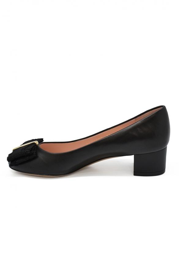 Luxury Shoes For Women   Salvatore Ferragamo Black Leather Pumps商品第3张图片规格展示
