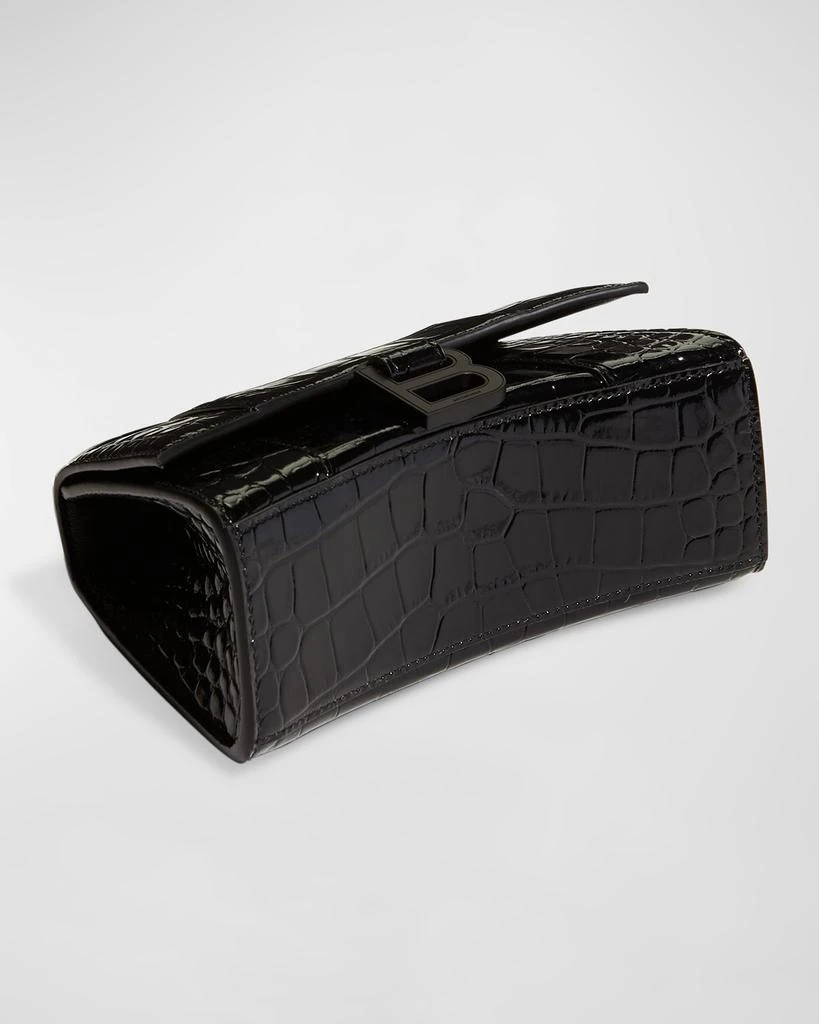 Hourglass XS Crocodile-Embossed Top Handle Bag 商品