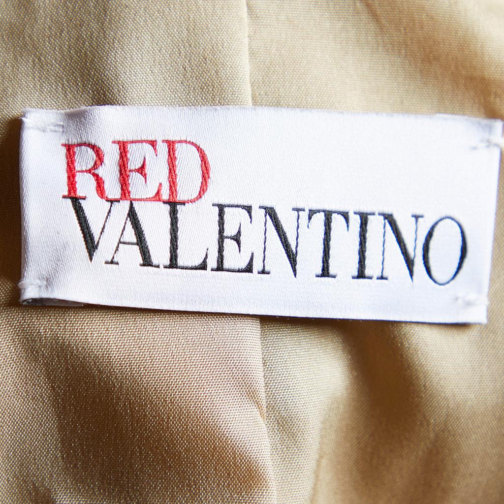 RED Valentino Beige Gabardine Swan Patch Belted Trench  Coat XS商品第4张图片规格展示