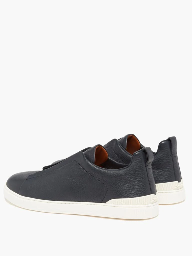 商品Zegna|Triple Stitch grained-leather trainers,价格¥4407,第5张图片详细描述