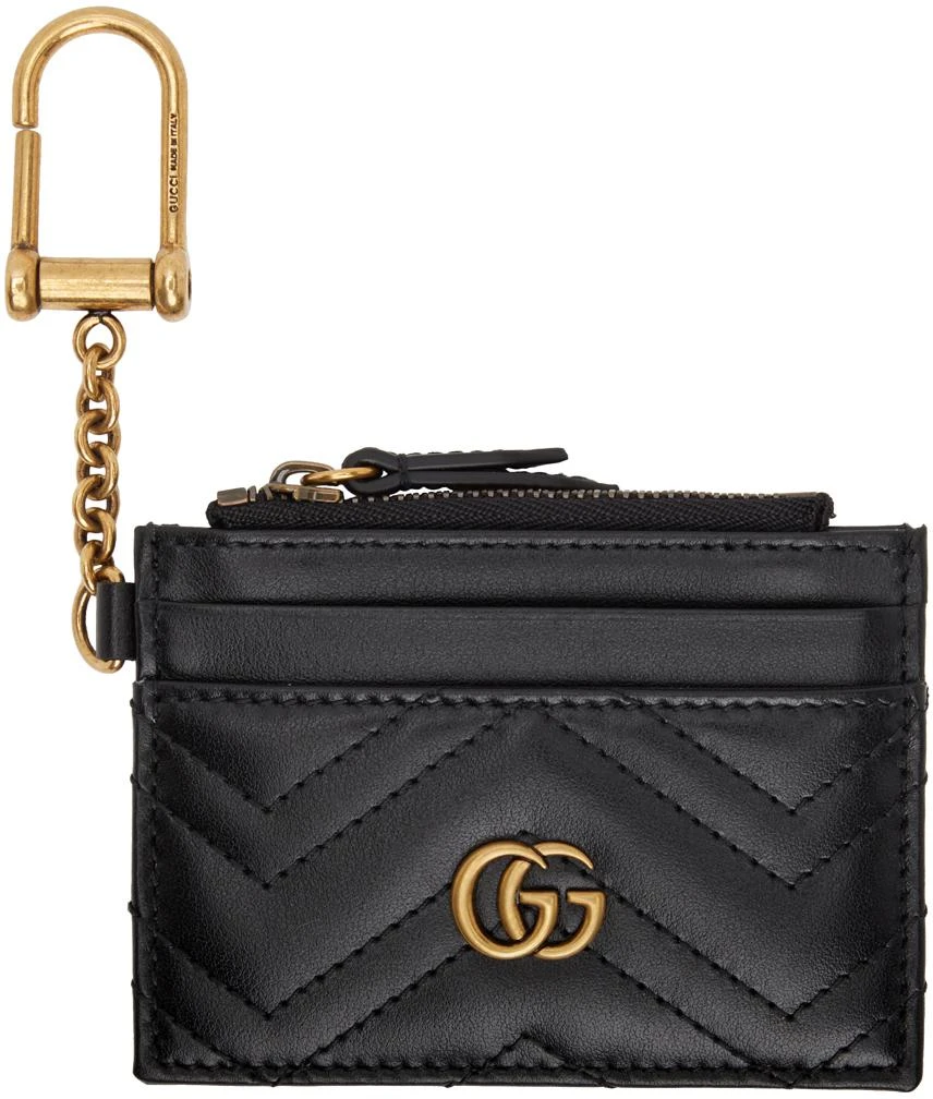 商品Gucci|Black GG Marmont 2.0 Quilted Card Holder,价格¥3364,第1张图片