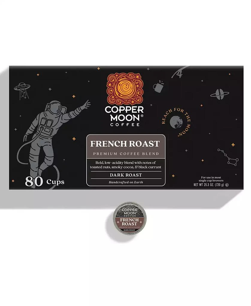 商品Copper Moon Coffee|Single Serve Coffee Pods for Keurig K Cup Brewers, French Roast Blend, 80 Count,价格¥273,第1张图片