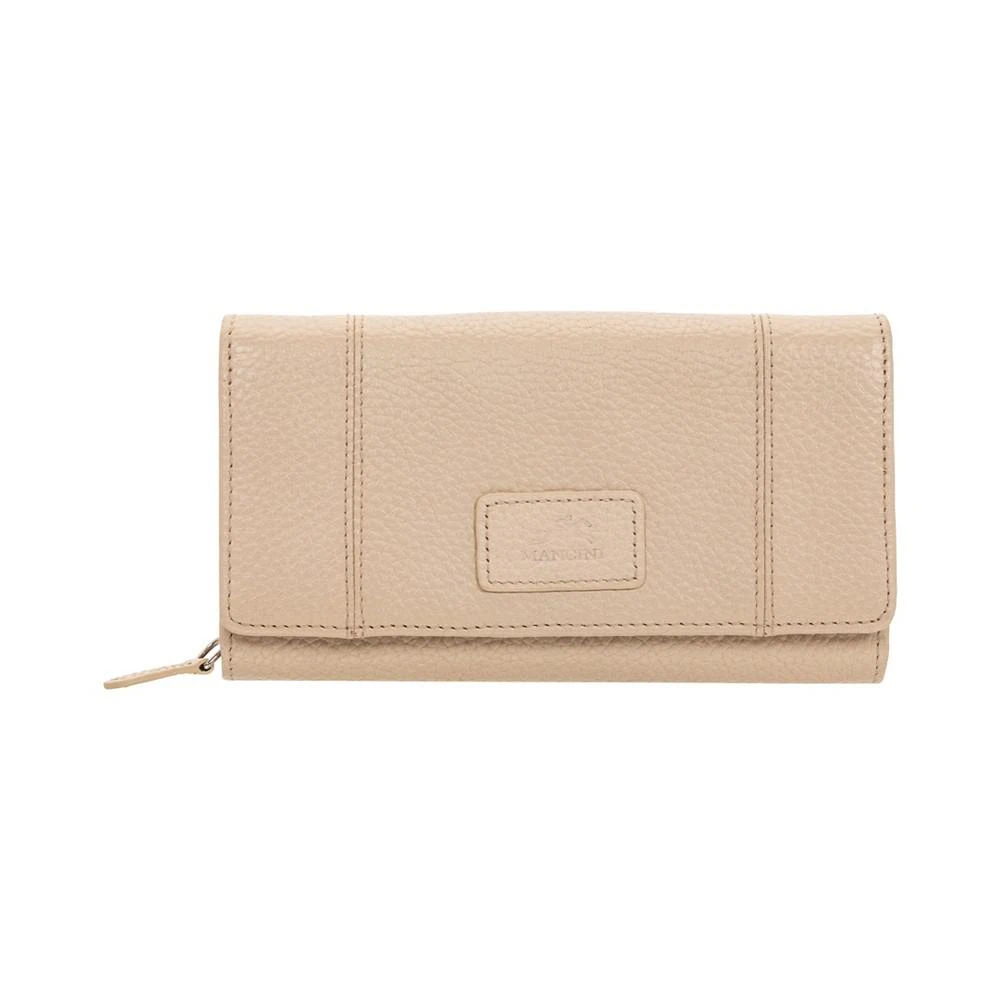 商品Mancini Leather Goods|Women's Pebbled Collection RFID Secure Mini Clutch Wallet,价格¥551,第1张图片