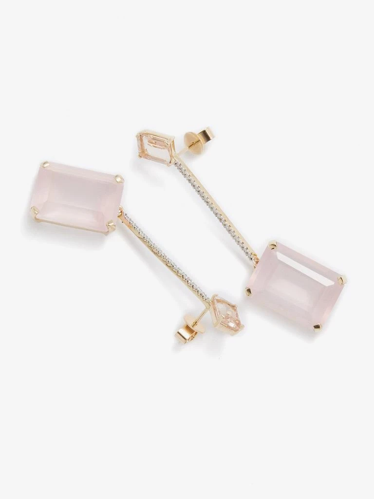 商品MATEO|Diamond, rose quartz & 14kt gold earrings,价格¥17597,第4张图片详细描述
