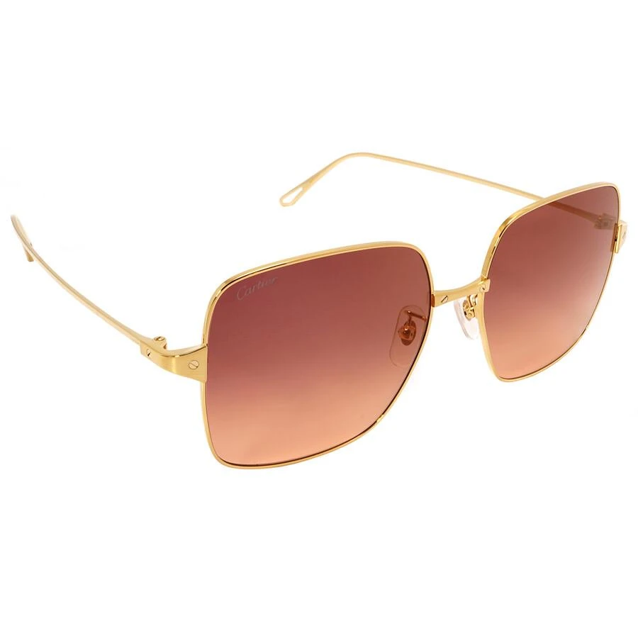 商品Cartier|Santos de Cartier Red Rectangular Ladies Sunglasses CT0321SA 003 59,价格¥2846,第3张图片详细描述