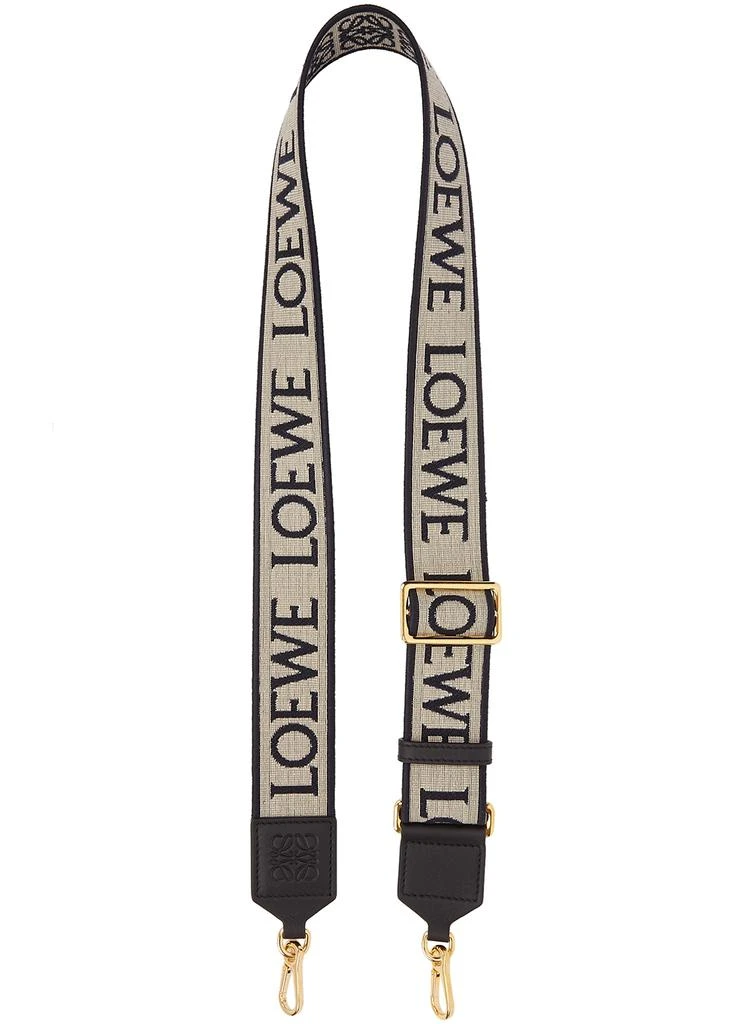 商品Loewe|Taupe and navy logo-jacquard canvas bag strap,价格¥4425,第1张图片