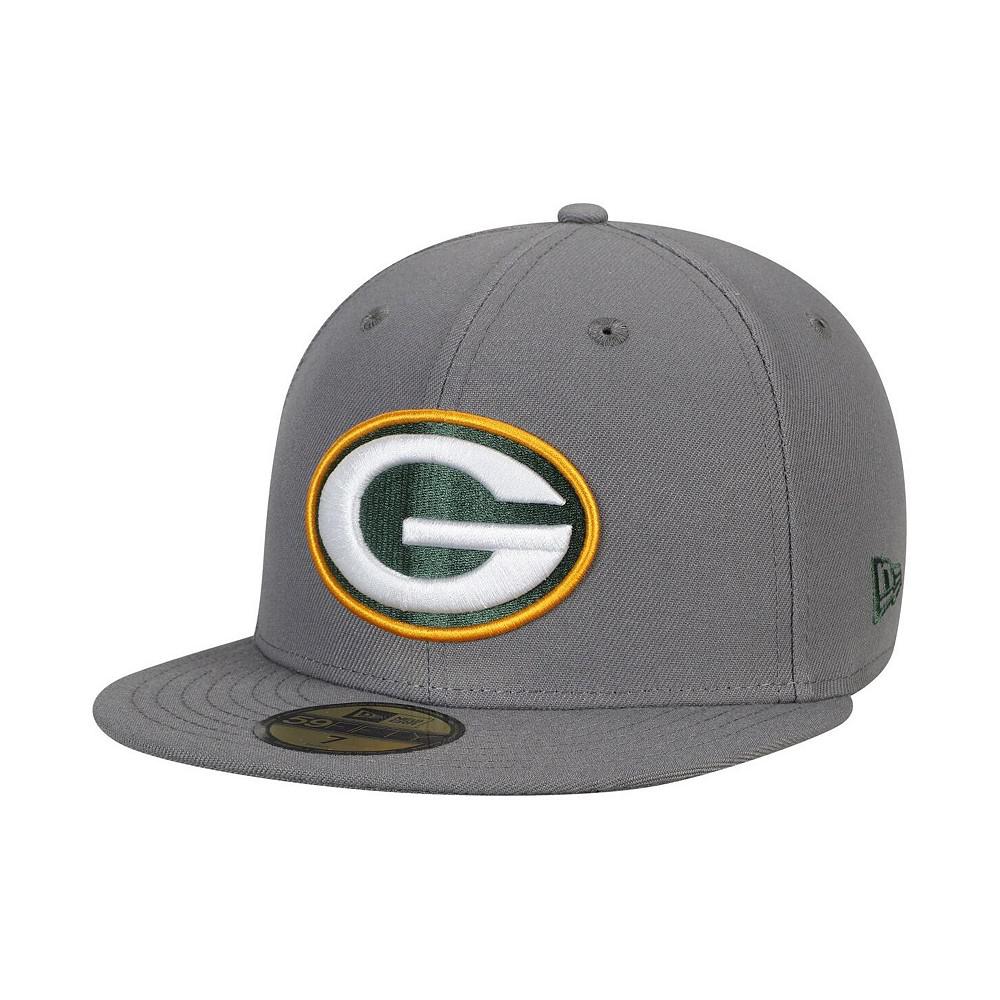 Men's Graphite Green Bay Packers Storm 59FIFTY Fitted Hat商品第1张图片规格展示