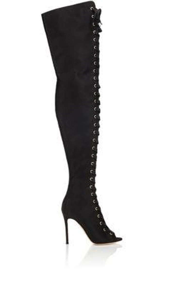 商品Gianvito Rossi|Marie Satin Cuissard Boots,价格¥6538,第1张图片