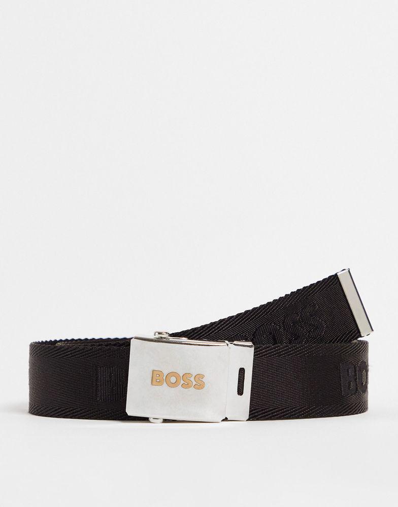 商品Hugo Boss|BOSS Black Boss Icon woven belt in black,价格¥317,第1张图片