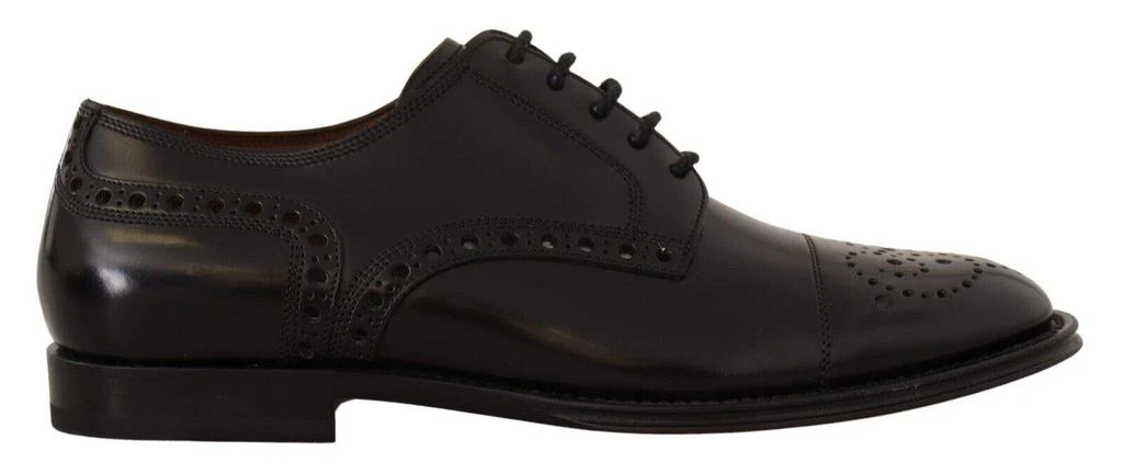 商品Dolce & Gabbana|Dolce & Gabbana Black Leather Wingtip  Formal Derby Shoes,价格¥3649,第1张图片