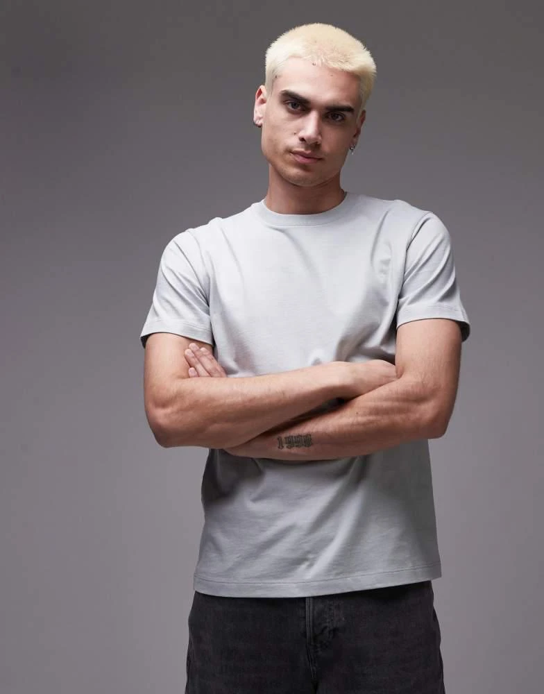 商品Topman|Topman classic fit t-shirt in grey,价格¥45,第1张图片详细描述