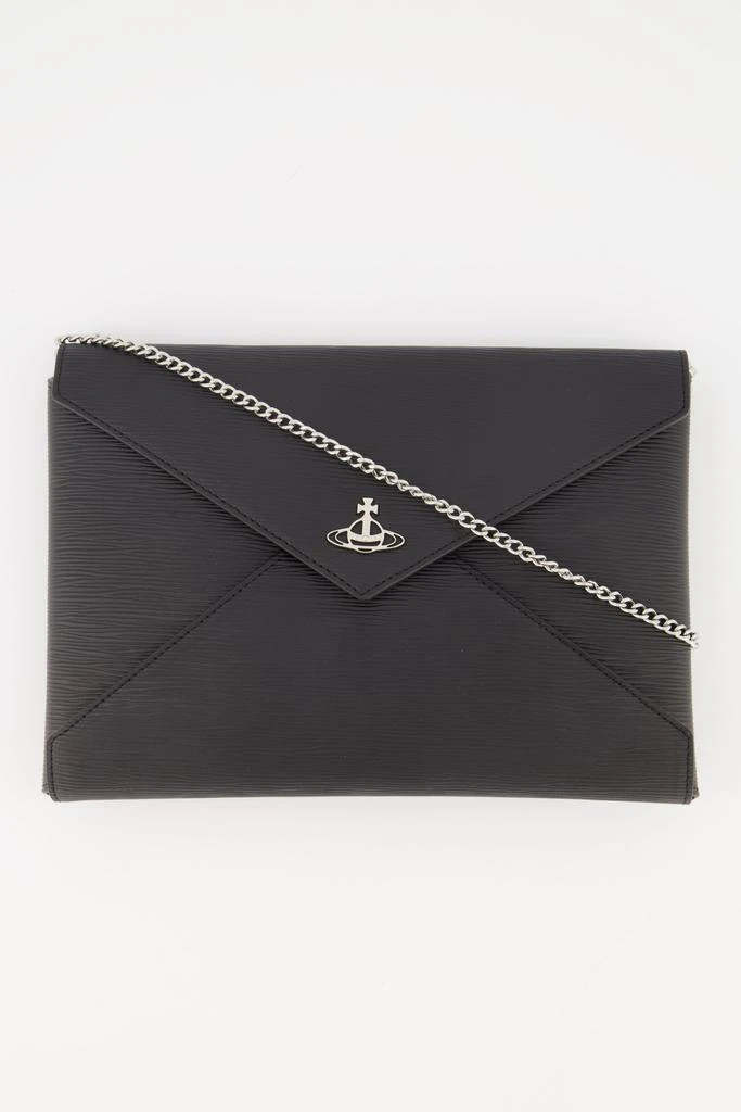 商品Vivienne Westwood|Womens Vivienne Westwood Black Vegan Paglia Clutch with Chain,价格¥1488,第1张图片