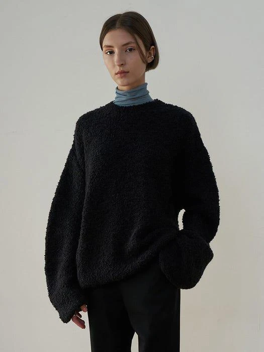 商品MORE OR LESS|Boucle Loose Fit Pullover (Black),价格¥1813,第1张图片
