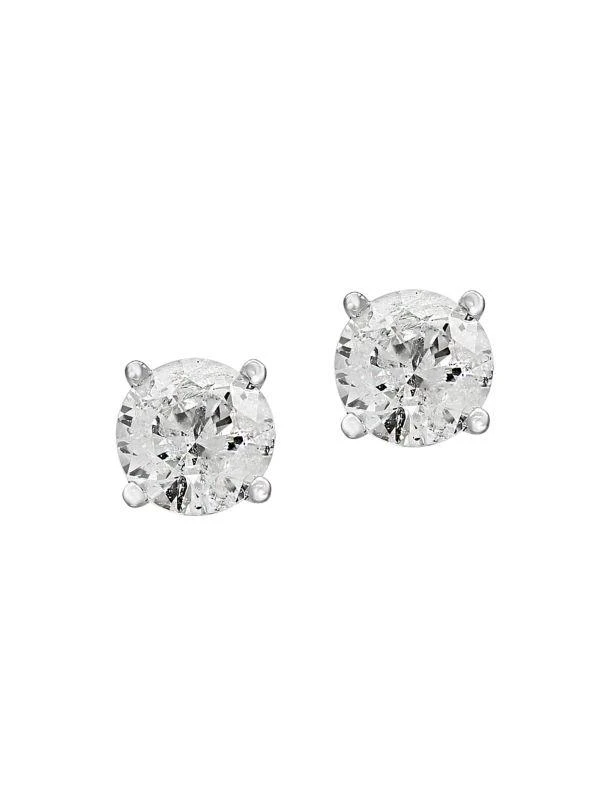 商品Effy|14K White Gold & 0.75 TCW Diamond Stud Earrings,价格¥9420,第1张图片