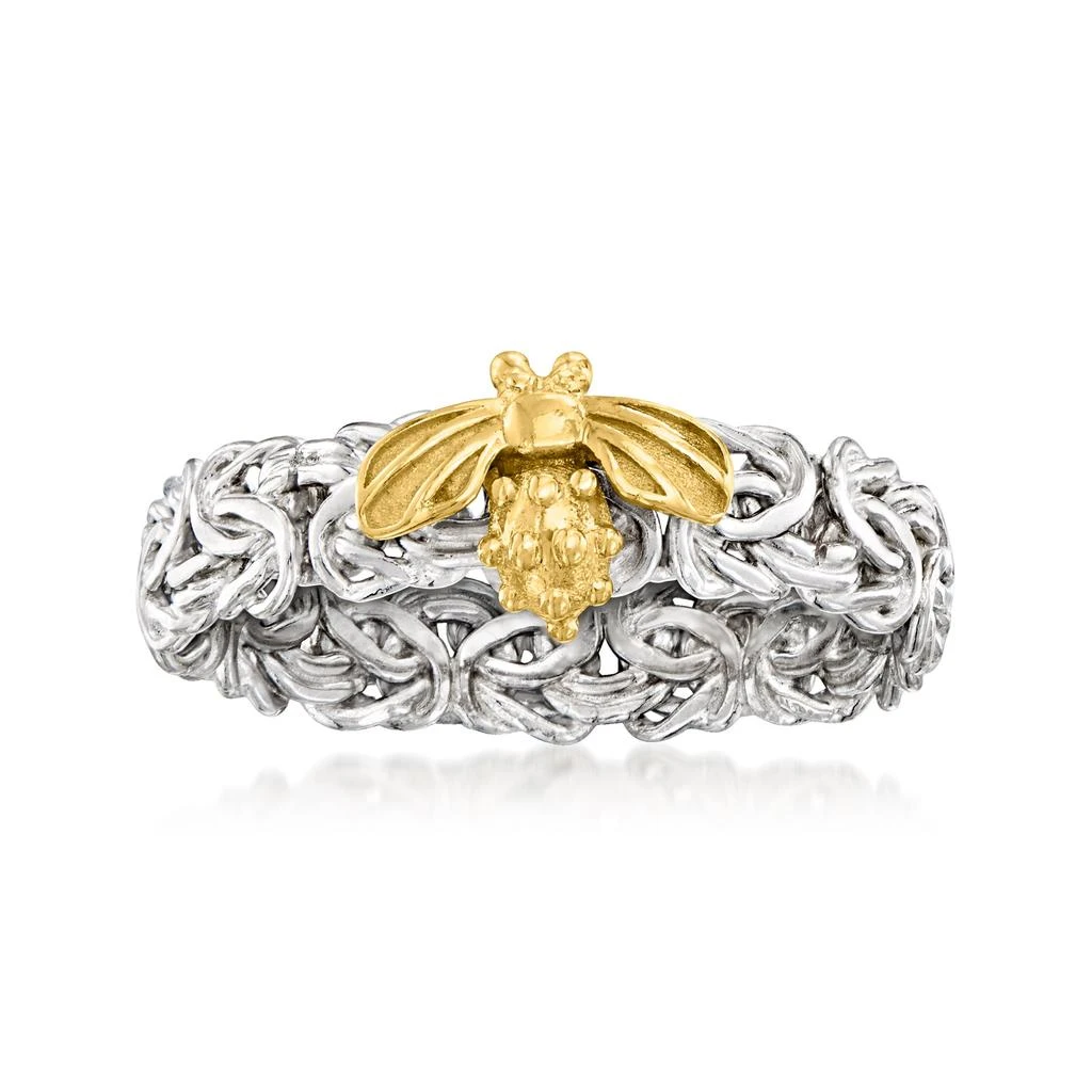 商品Ross-Simons|Ross-Simons Sterling Silver and 14kt Yellow Gold Dragonfly Byzantine Ring,价格¥783,第4张图片详细描述
