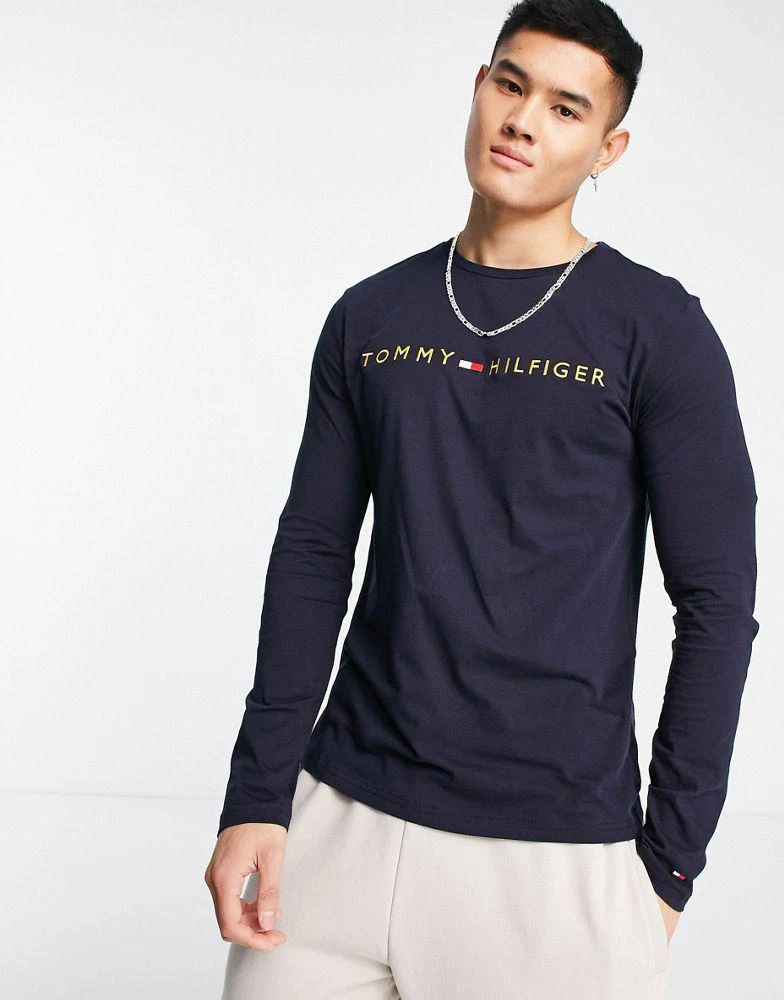 商品Tommy Hilfiger|Tommy Hilfiger lounge long sleeve t-shirt in navy,价格¥483,第1张图片