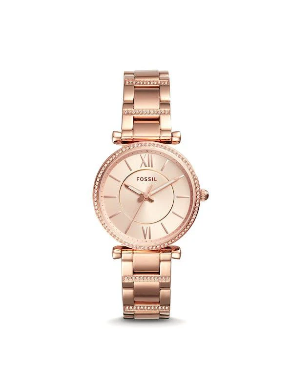 商品Fossil|Carlie ES4301 Elegant Japanese Movement Fashionable Three-Hand Rose Gold-Tone Stainless Steel Watch,价格¥644,第1张图片