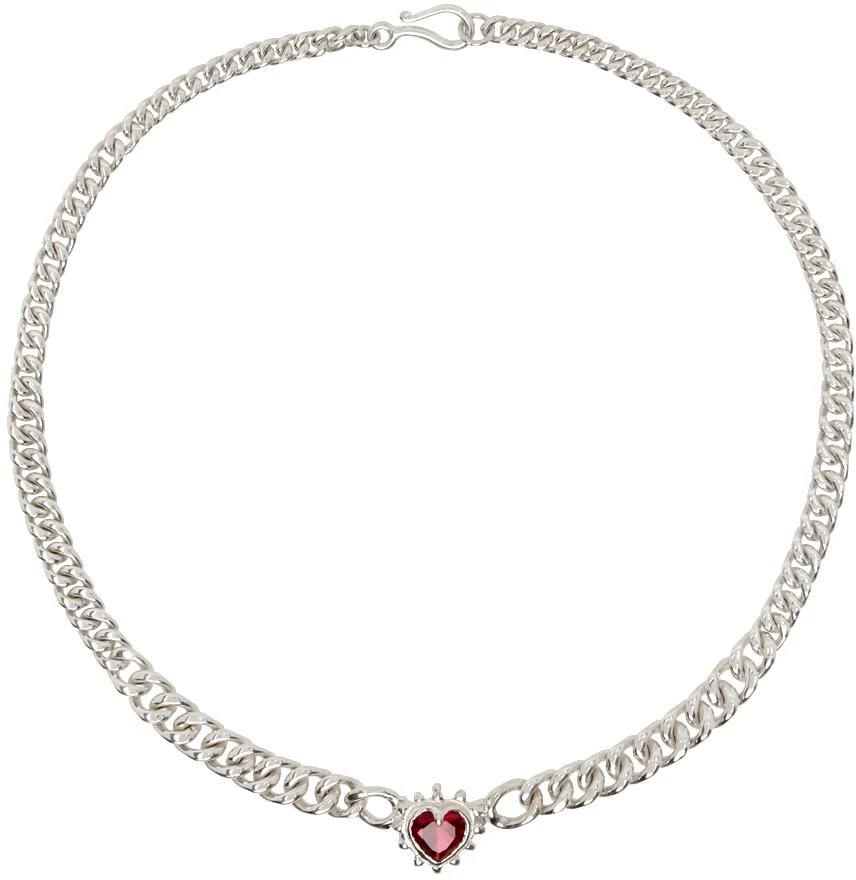 商品Millie Savage|银色 Chained Heart 项链,价格¥3842,第1张图片