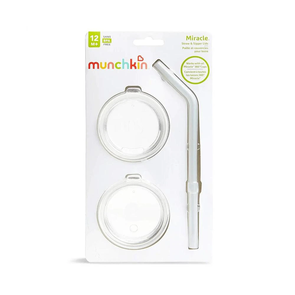 商品Munchkin|Stainless Steel 360 Sippy Cup with 3 piece Sipper and Straw Lid, Pink,价格¥251,第3张图片详细描述
