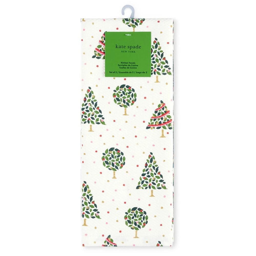 商品Kate Spade|Holiday Confetti Acrobat Plaid Holiday Kitchen Towels 2-Pack Set,价格¥178,第2张图片详细描述