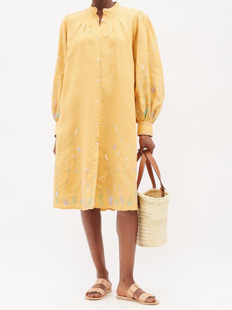 商品Thierry Colson|Yseult floral-embroidered linen shirt dress,价格¥1661,第4张图片详细描述