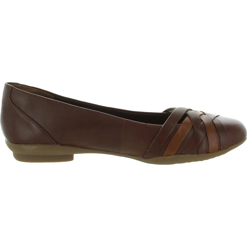 Clarks Womens Sara Clover Leather Woven Ballet Flats 商品
