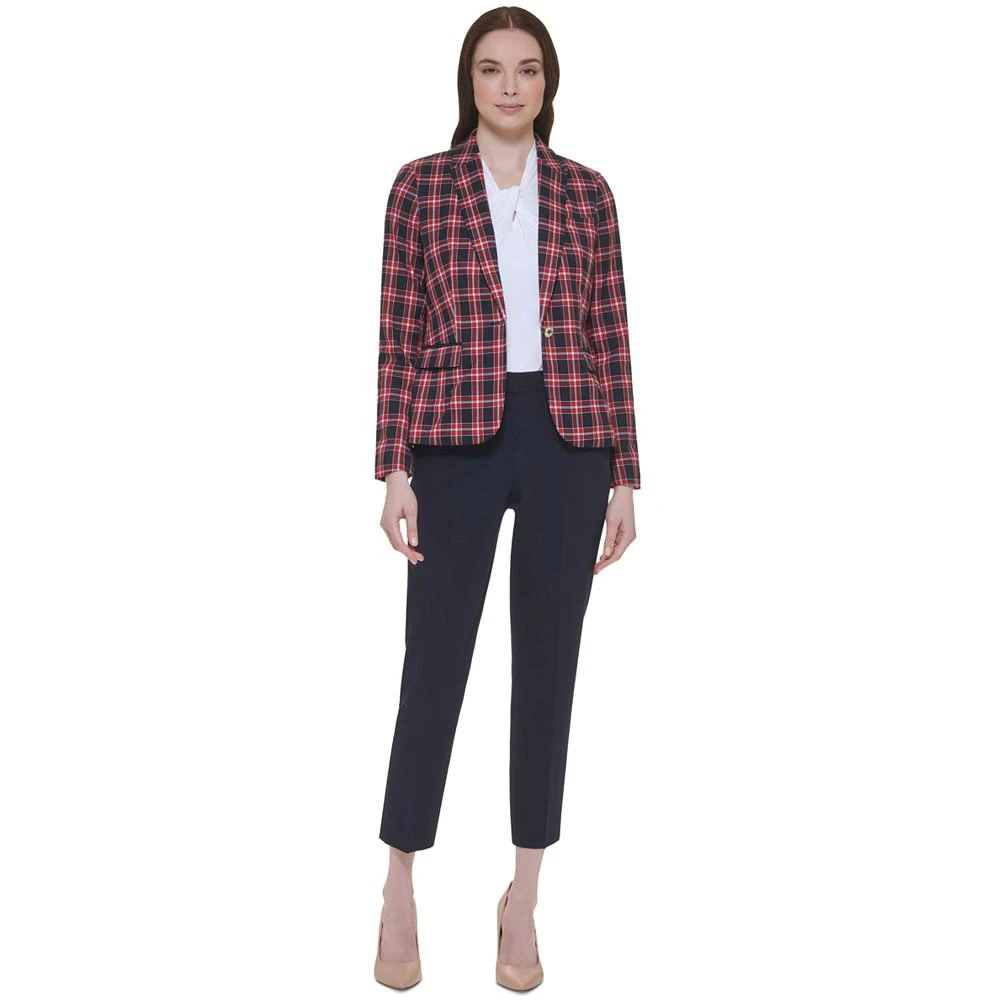 商品Tommy Hilfiger|Women's Plaid-Print Elbow-Patch Blazer,价格¥1025,第4张图片详细描述