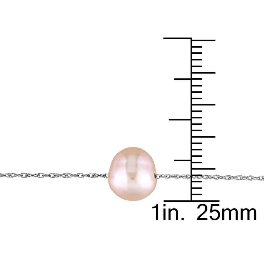商品Amour|7 - 8 Mm Pink Cultured Freshwater Pearl Tin Cup Necklace On 10K White Gold,价格¥528,第3张图片详细描述