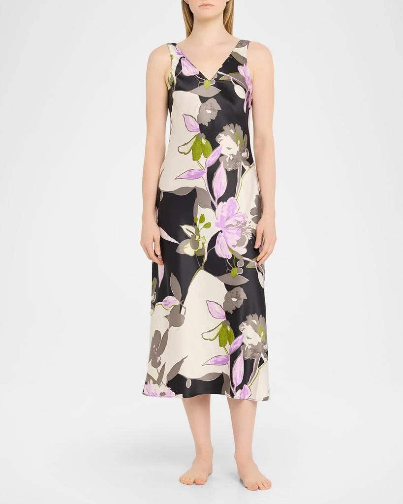 商品Natori|Tsubaki Sleeveless Floral-Print Midi Slip Dress,价格¥1301,第2张图片详细描述