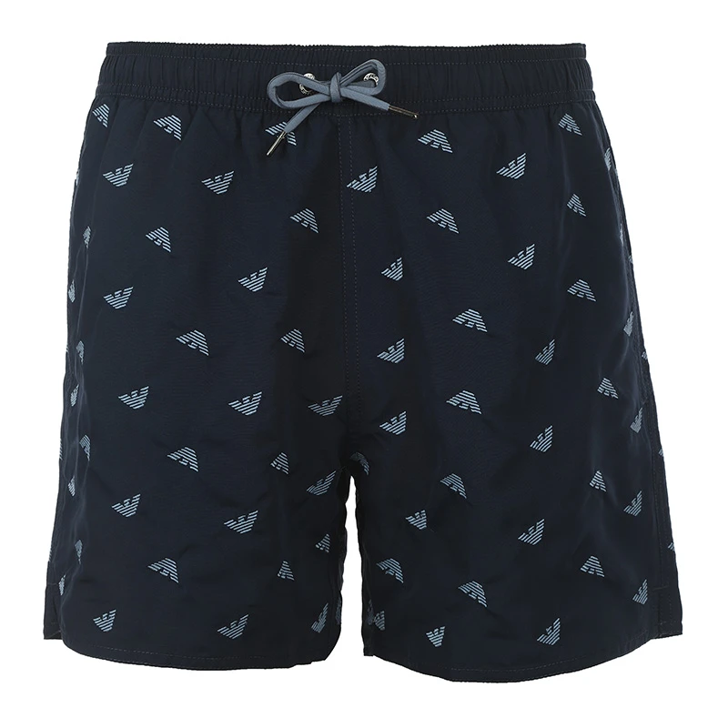 商品[国内直发] Emporio Armani|阿玛尼 SS23 老鹰图案徽标刺绣沙滩裤 男款 深蓝,价格¥1665,第1张图片