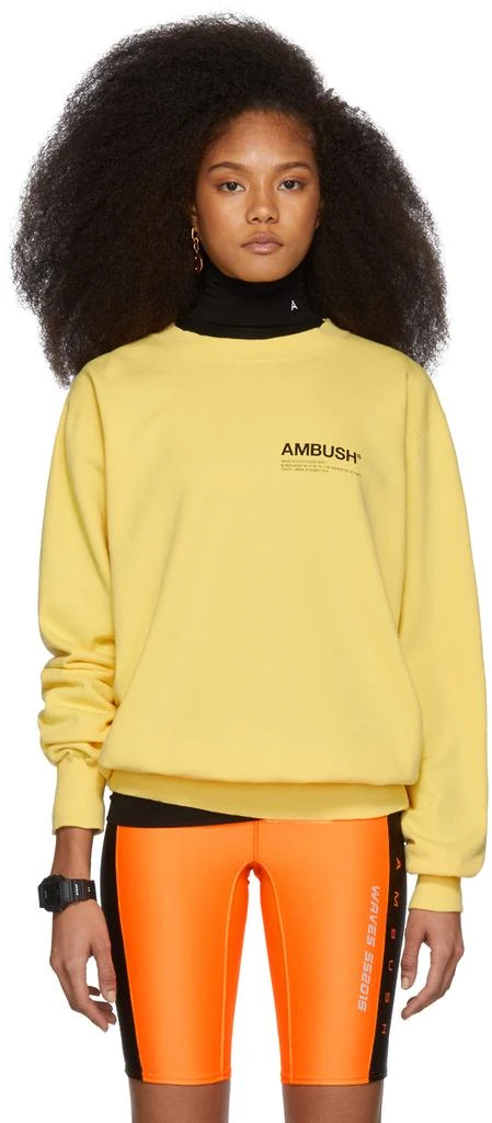 商品Ambush|SSENSE Exclusive Yellow Logo Crewneck Sweatshirt,价格¥1627,第1张图片