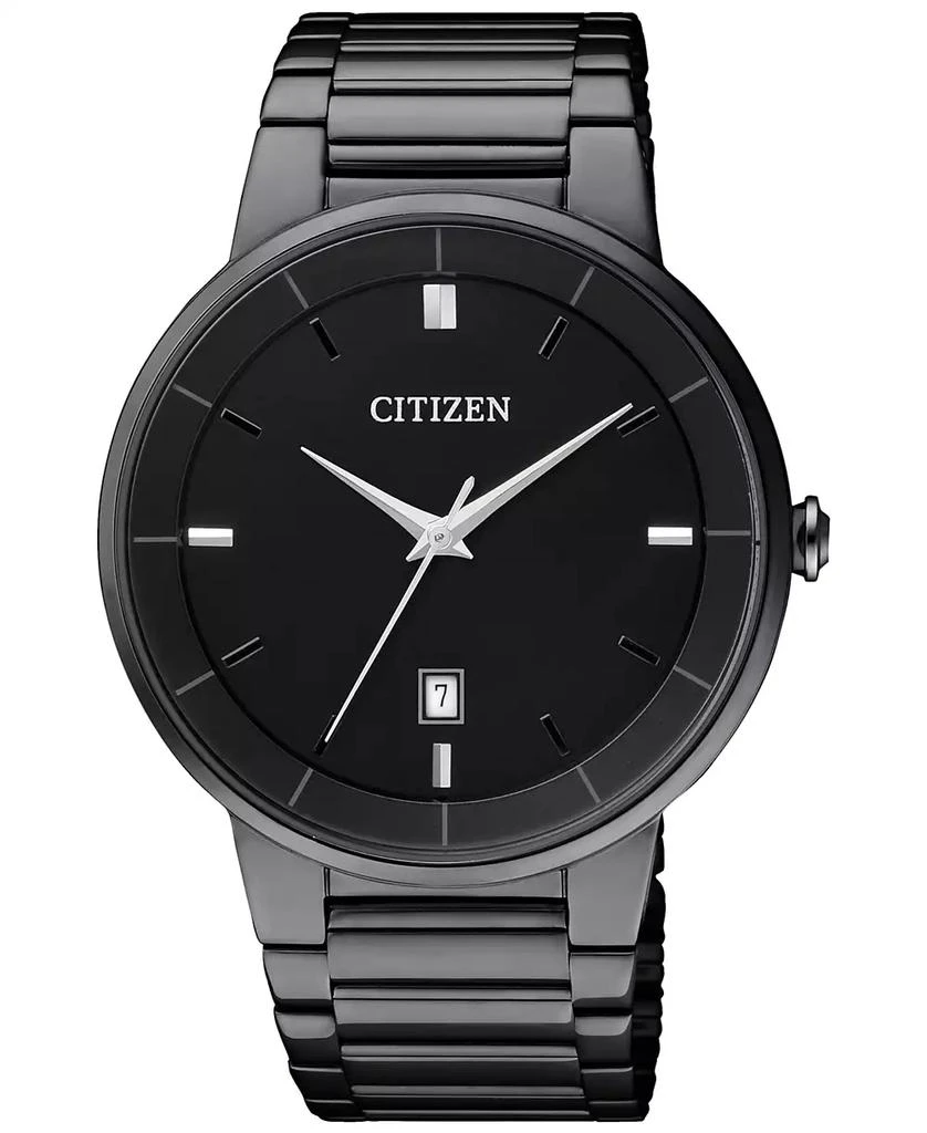 商品Citizen|Men's Quartz Black Ion-Plated Stainless Steel Bracelet Watch 40mm BI5017-50E,价格¥1216,第1张图片