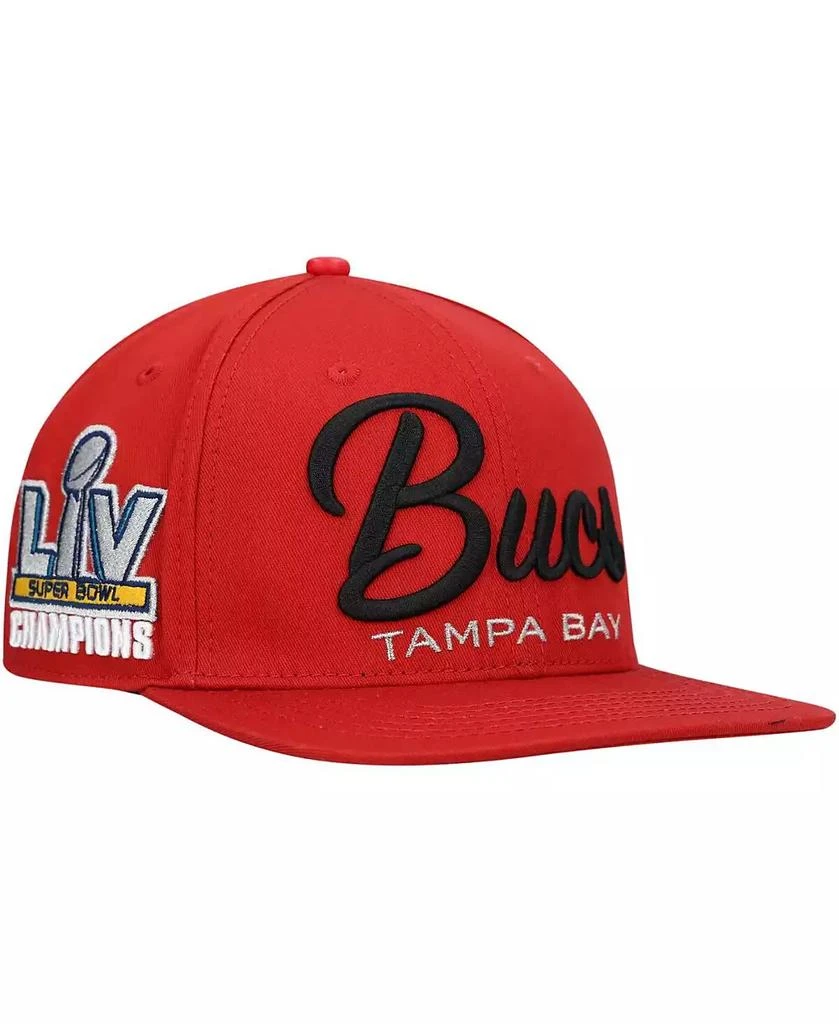 商品Pro Standard|Men's Red Tampa Bay Buccaneers LV Super Bowl Champions Script Wordmark Snapback Hat,价格¥309,第1张图片