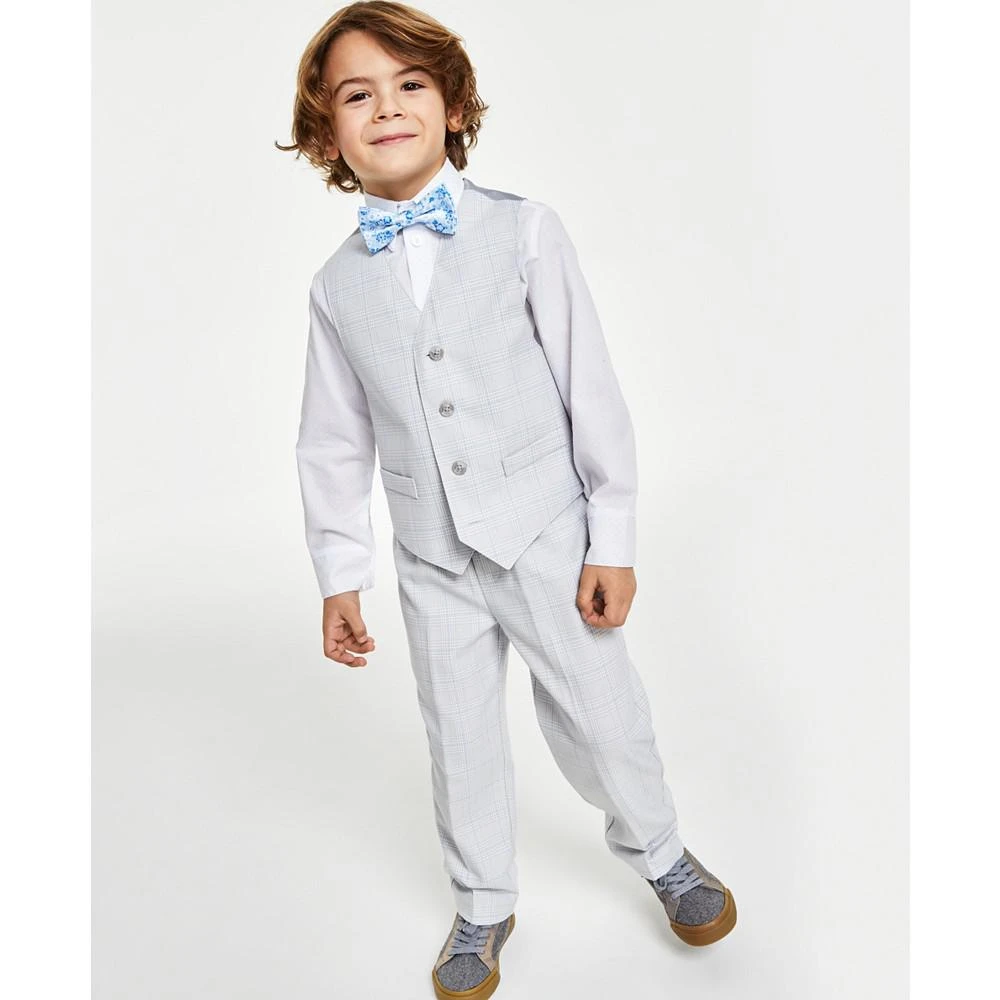商品Nautica|Little Boys 4-Pc. Tinted Windowpane Vest Set,价格¥193,第1张图片